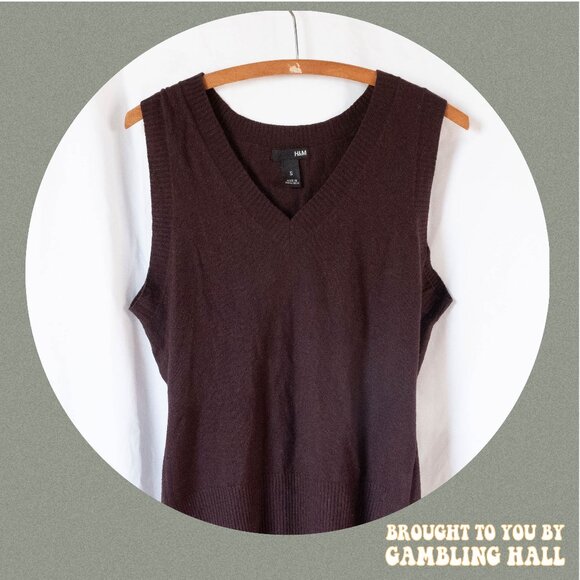 vintage brown sweater vest - Picture 1 of 3